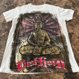White Graphic Last Hold Buddha T-Shirt